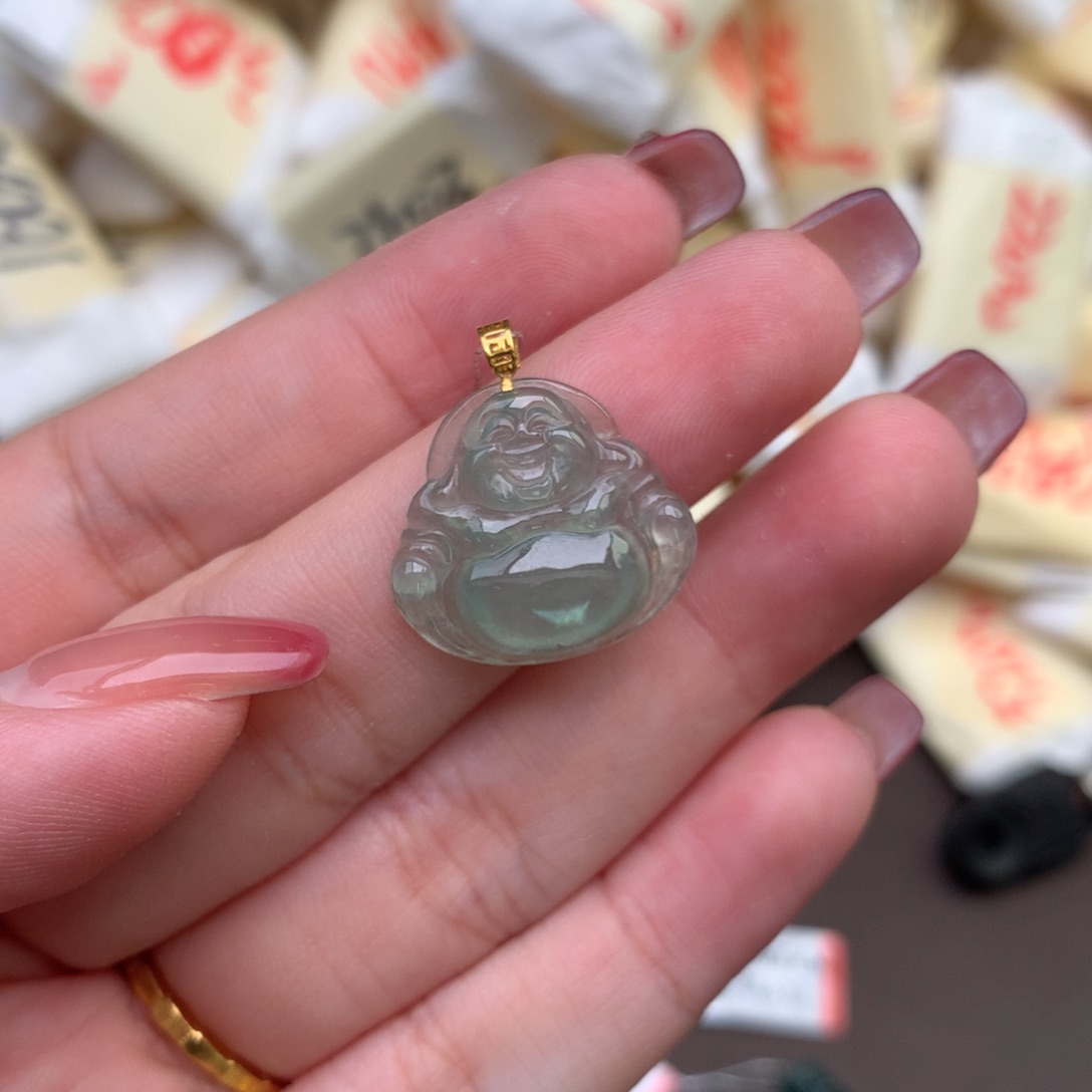 【闪购商品】翡翠挂件18K金镶嵌一