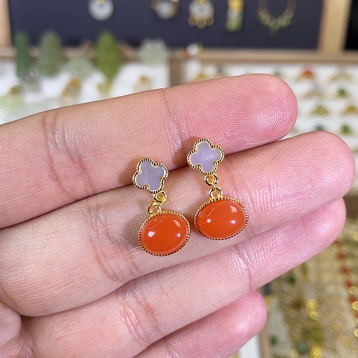 南红玛瑙颈饰银S925镶嵌