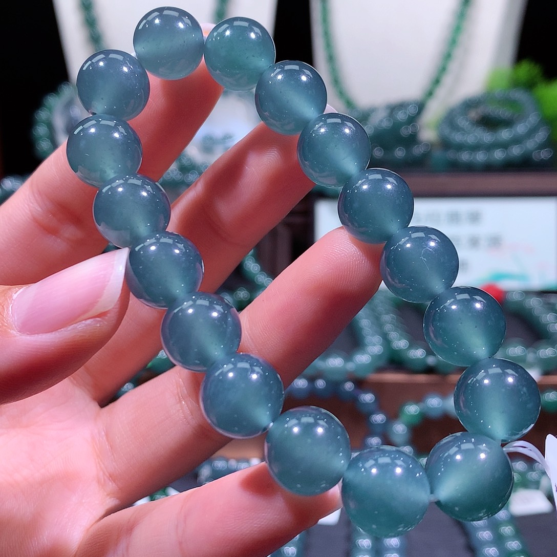 翡翠未镶嵌手链天然a货翡翠手串12