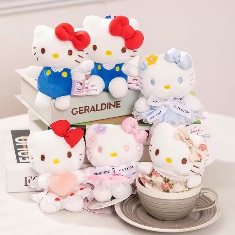 [当天发货]正版Hellokitty凯蒂猫钥匙扣kt毛绒挂件包包挂饰礼物女