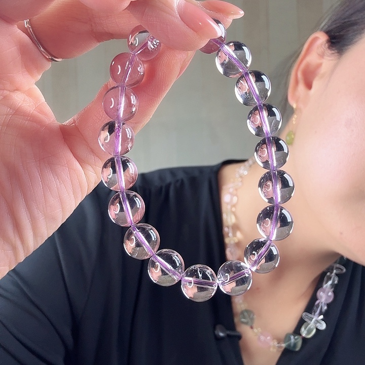 手链未镶嵌水晶天然玻利维亚紫水晶手串