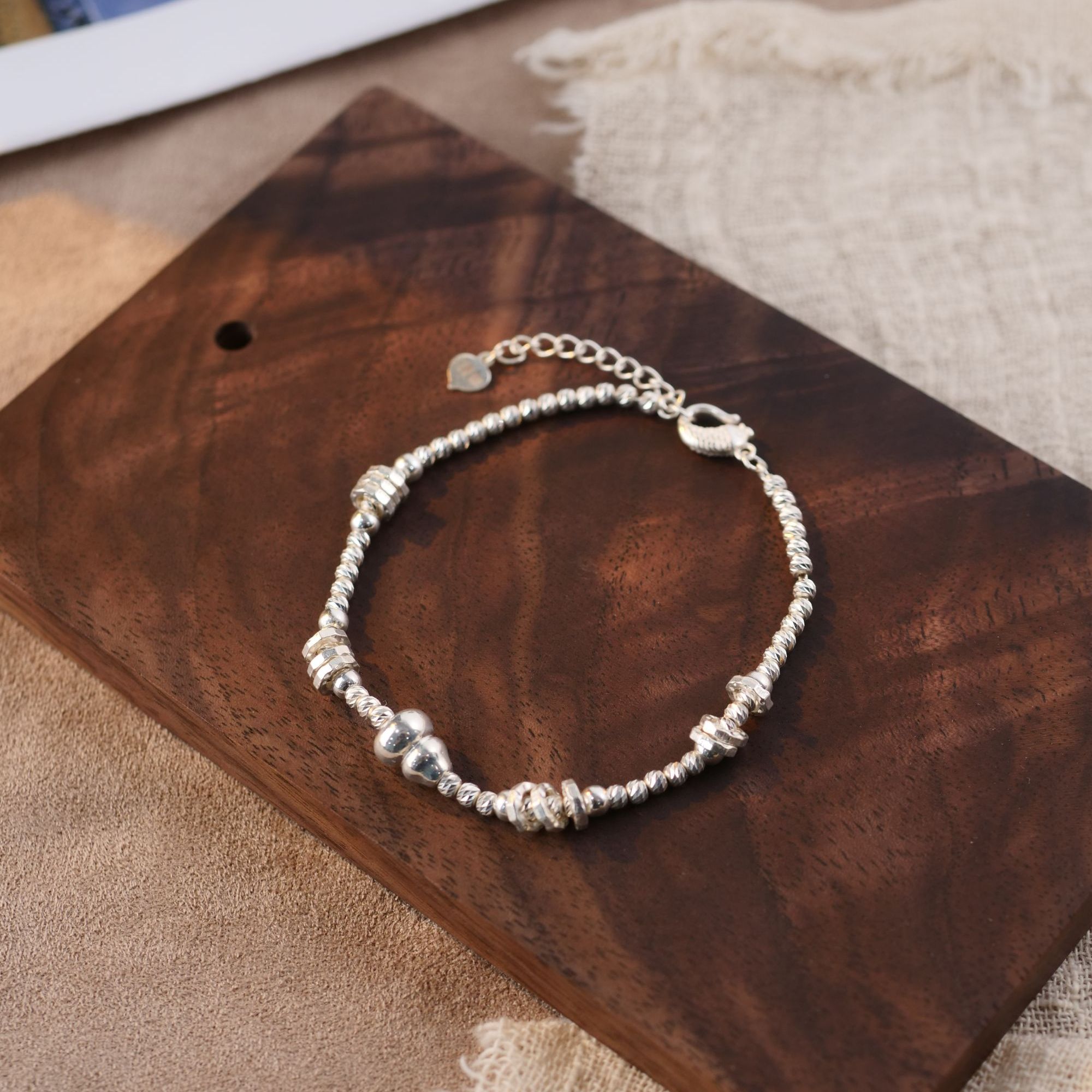 足银手链 足银999爆闪蹦迪珠葫芦手链 新品  