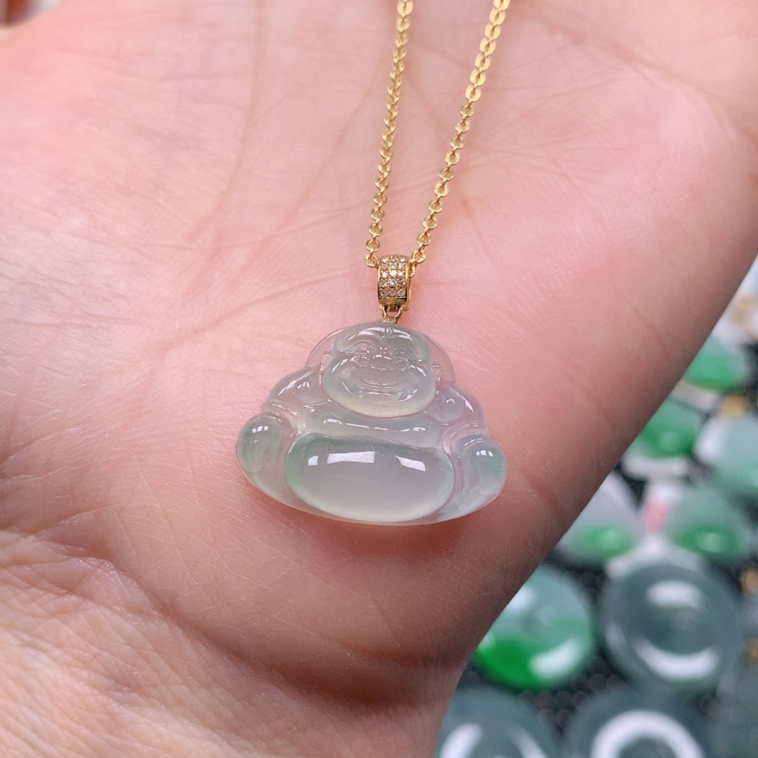 【闪购商品】翡翠吊坠(不含链)18K金镶嵌