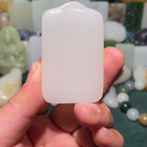 和田玉挂件未镶嵌平安无事牌