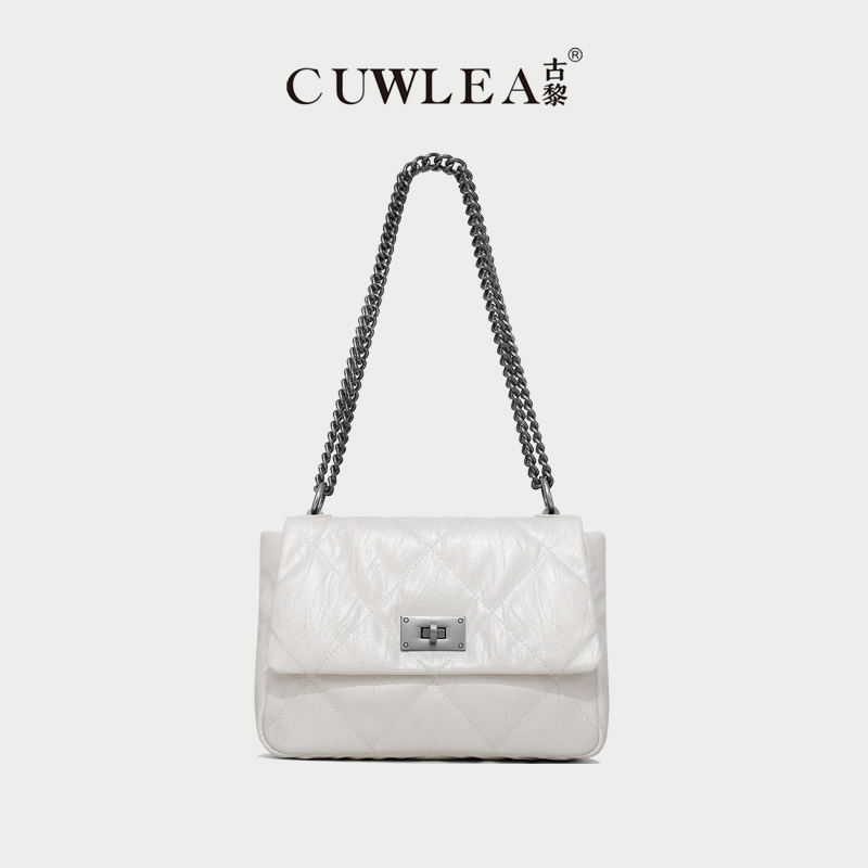 【CUWLEA/古黎】小香风新款女包绣线菱格百搭斜挎包GL-9137