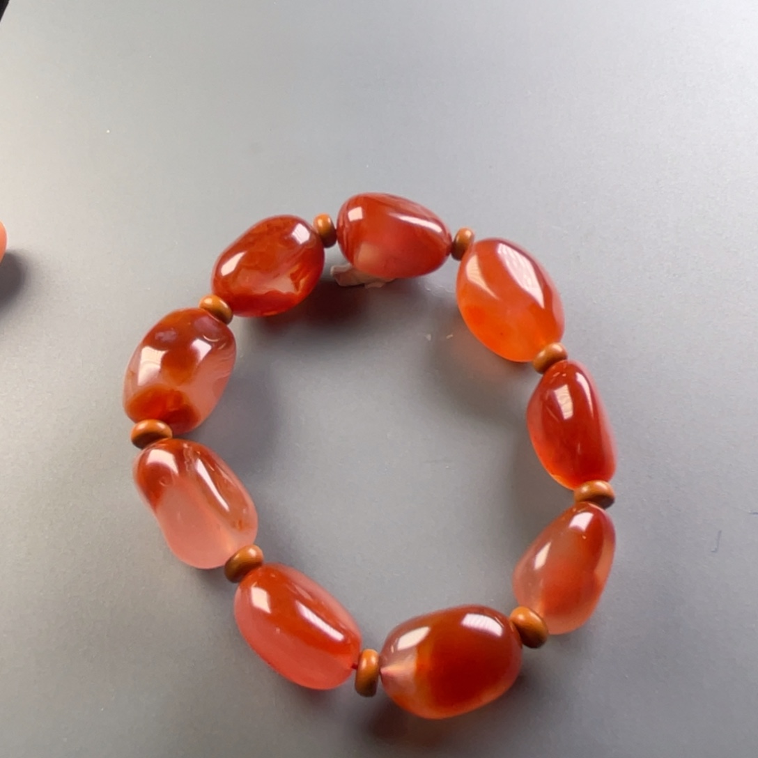 南红玛瑙天然原矿杨柳干掌冰飘随形单圈未镶嵌