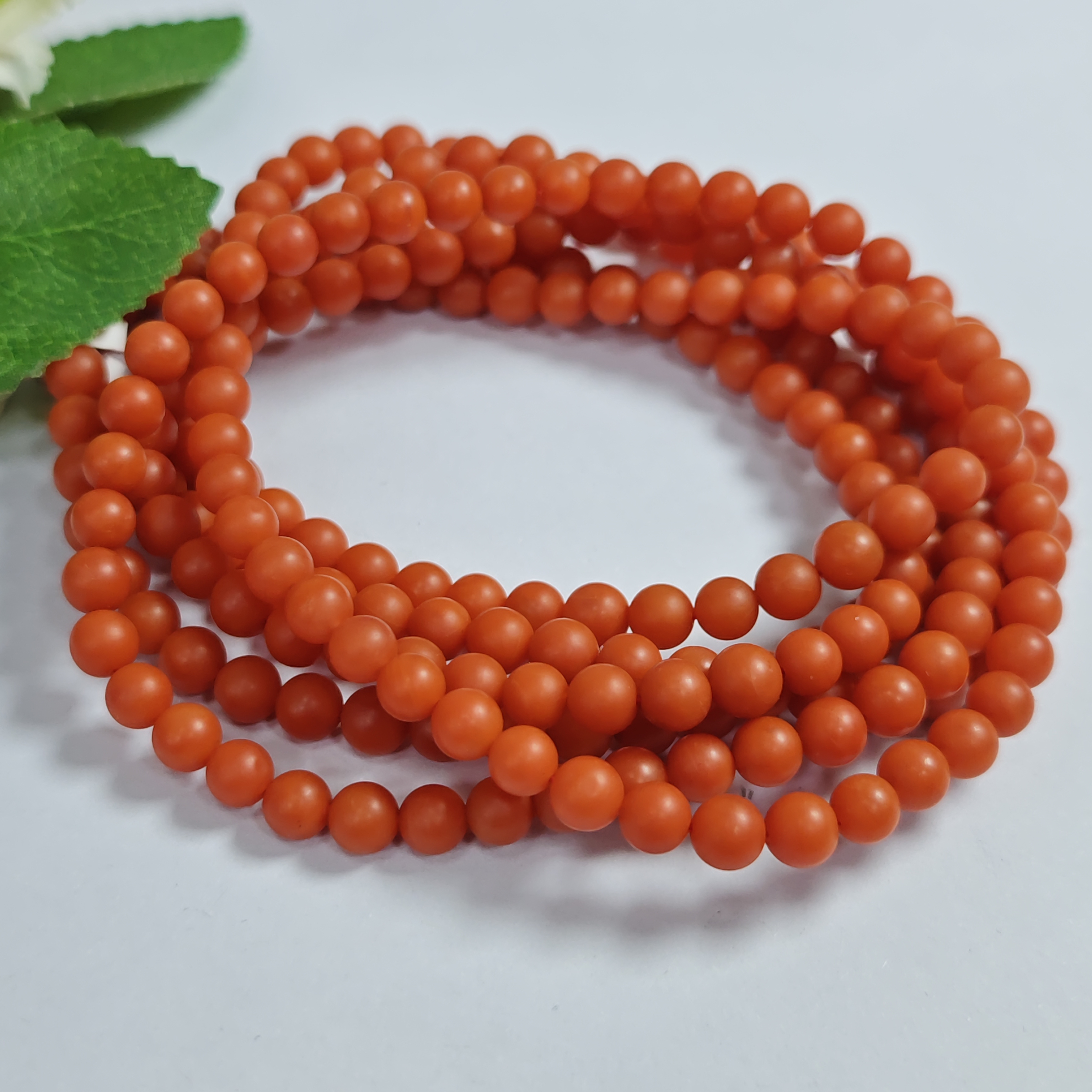 【怀晶珠宝】天然磨砂南红多圈手链 多样性发一件 约5mm 712DCK