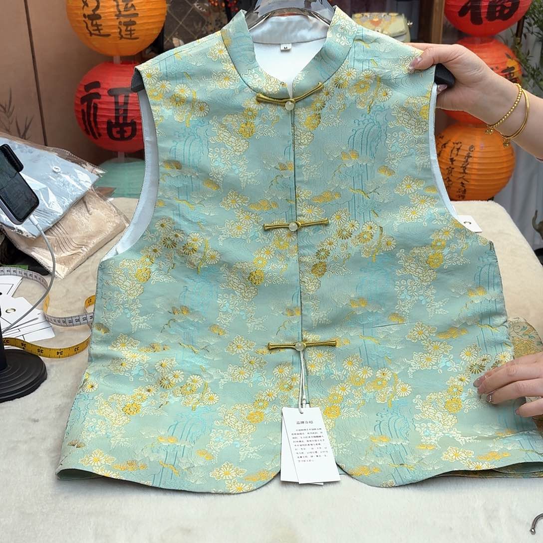 刺绣名家宋锦马甲四季款102