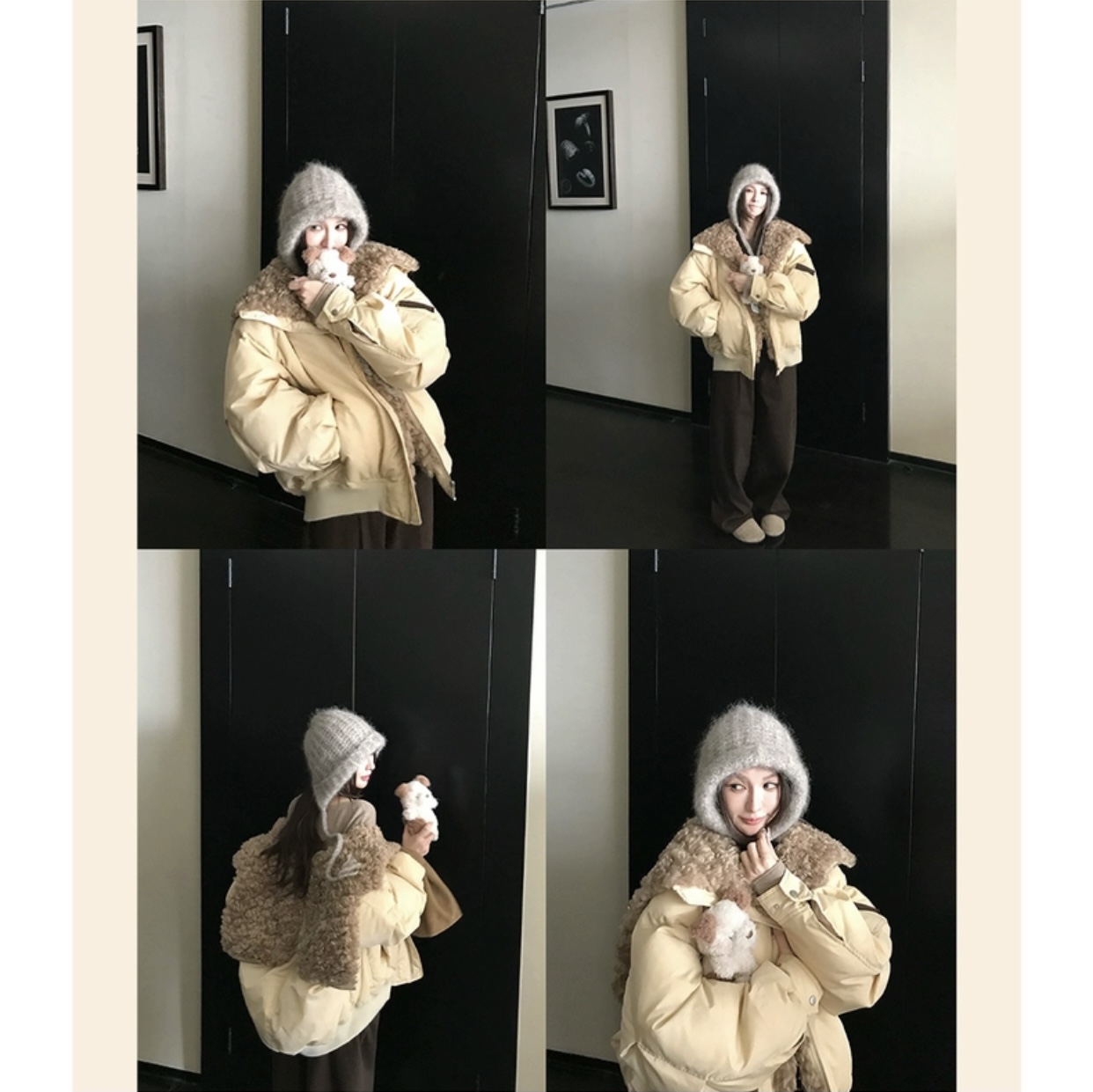 晶老板●‘天使之翼’ 时髦宽松保暖白鸭绒羽绒服8056