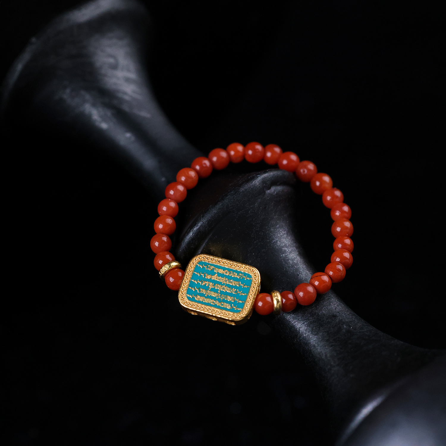 【思嘉】迎禧 · 南红五条经戒指 | 多样性发一 AB0095