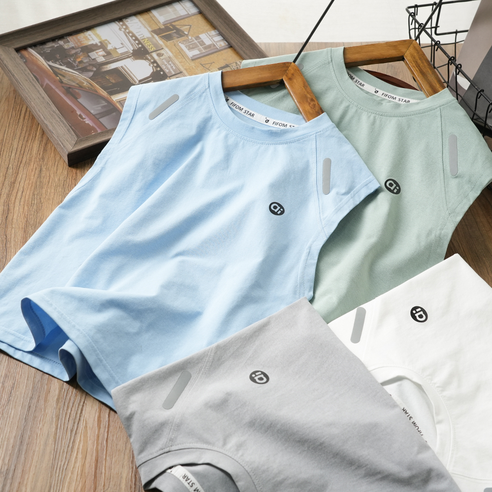 夏季新款儿童反光条速干圆领背心中大童无袖凉感上衣25294