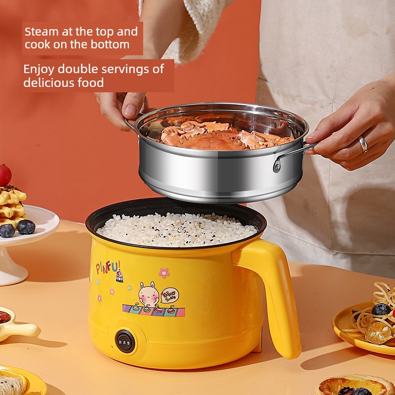 小电饭锅1人2电饭煲电煮锅宿舍学生煮面电锅家用多功能煎炒不粘锅