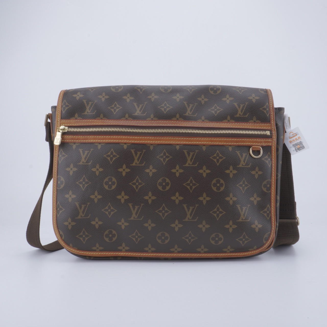 95新 LV 98新lv经典老花翻盖邮差包单肩斜挎包 C679