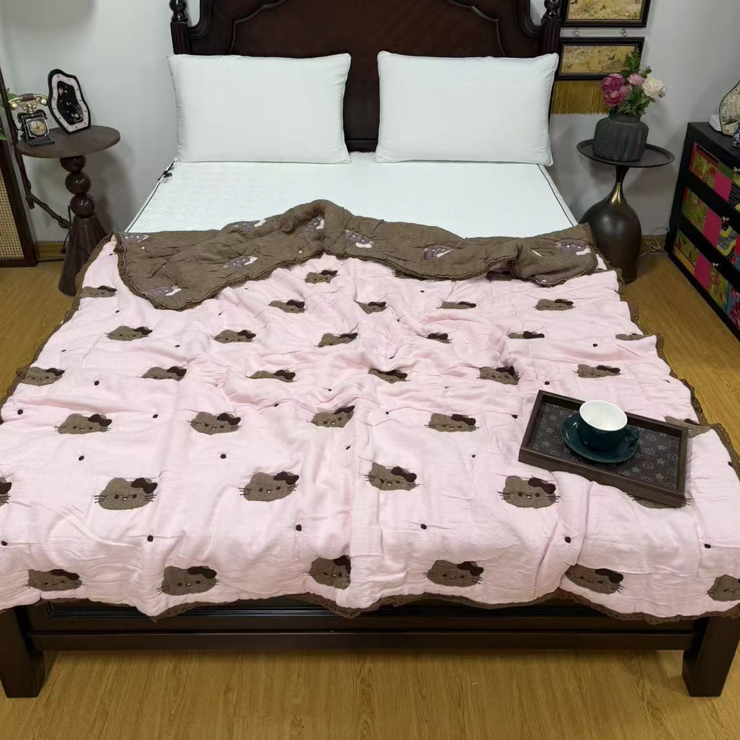 毛病大处理品！十层纱泡芙被单人150*200～会起小毛球会缩水V608