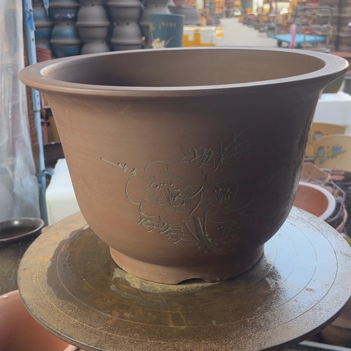 紫砂007花盆华欧花盆