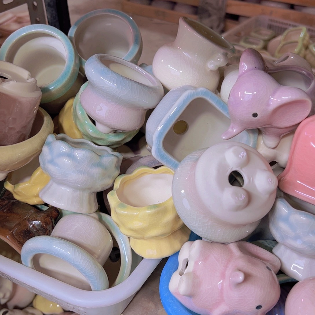 陶瓷花盆当场满12包邮随机瑕疵4个