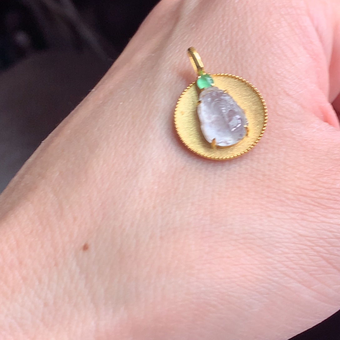 翡翠颈饰18K金镶嵌翡翠