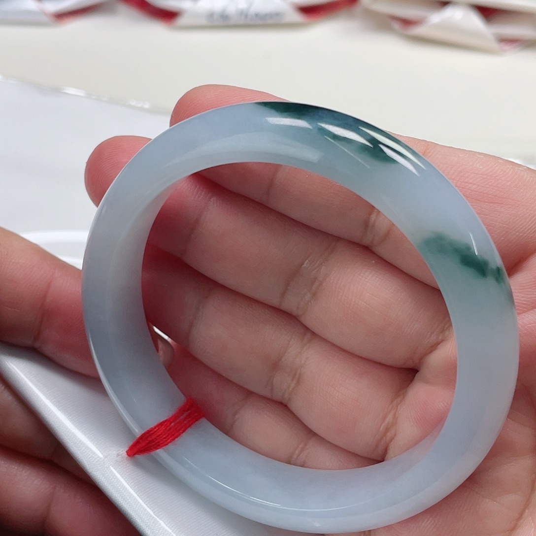 翡翠手镯未镶嵌缅甸翡翠手镯57圈