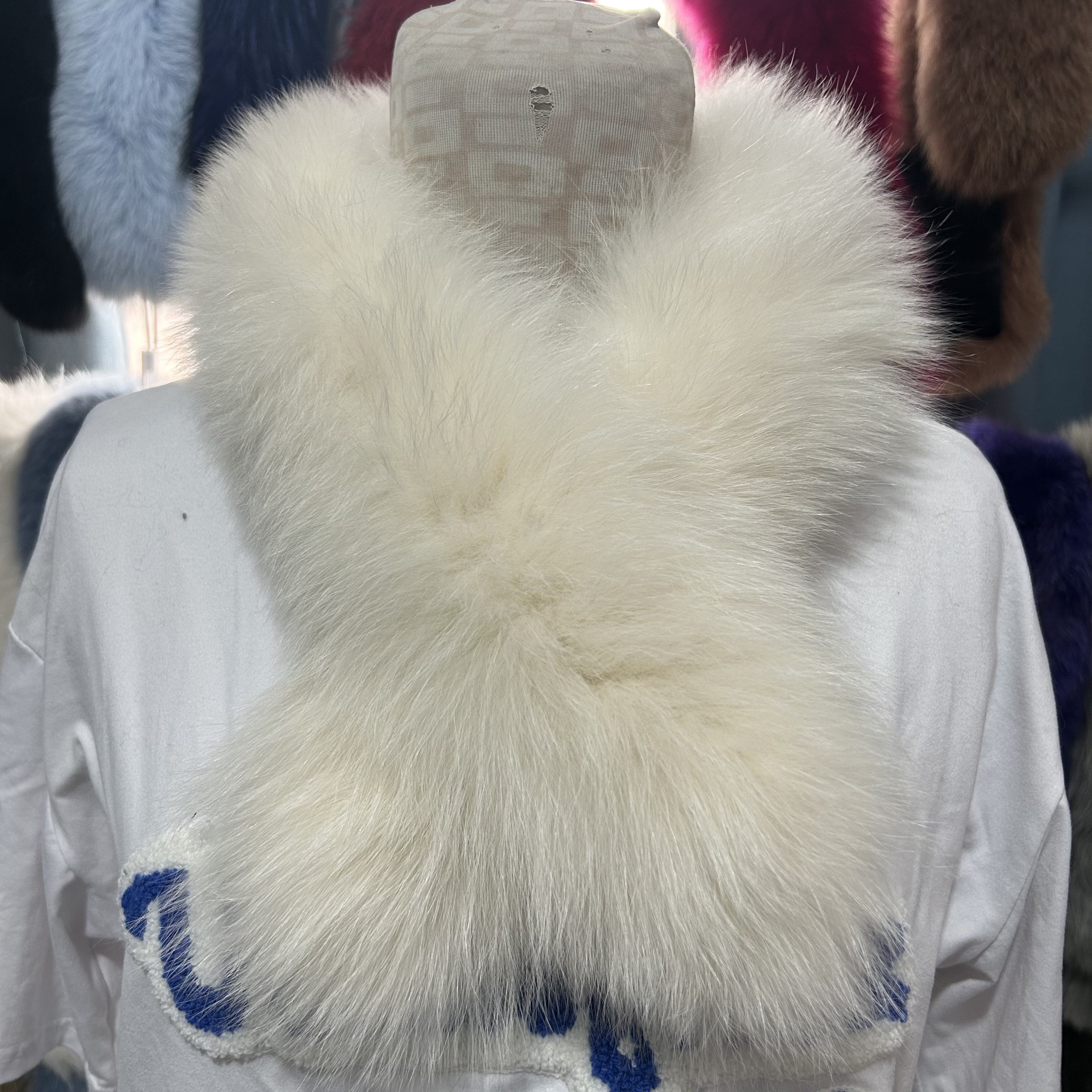 万能拍有需要联系客服单拍无效法式保暖狐狸毛领女韩版围巾白色