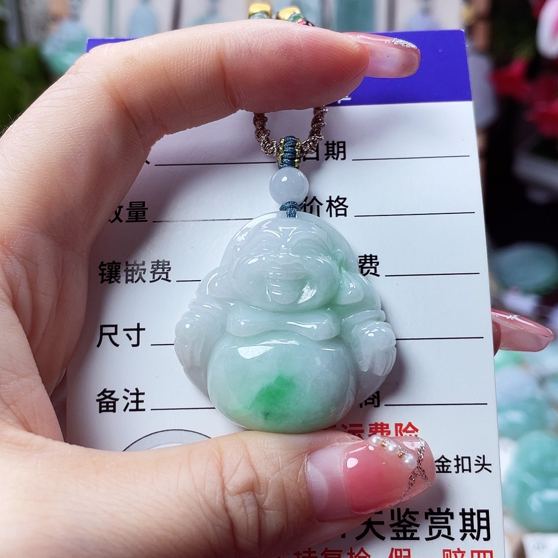 翡翠未镶嵌颈饰佛公15