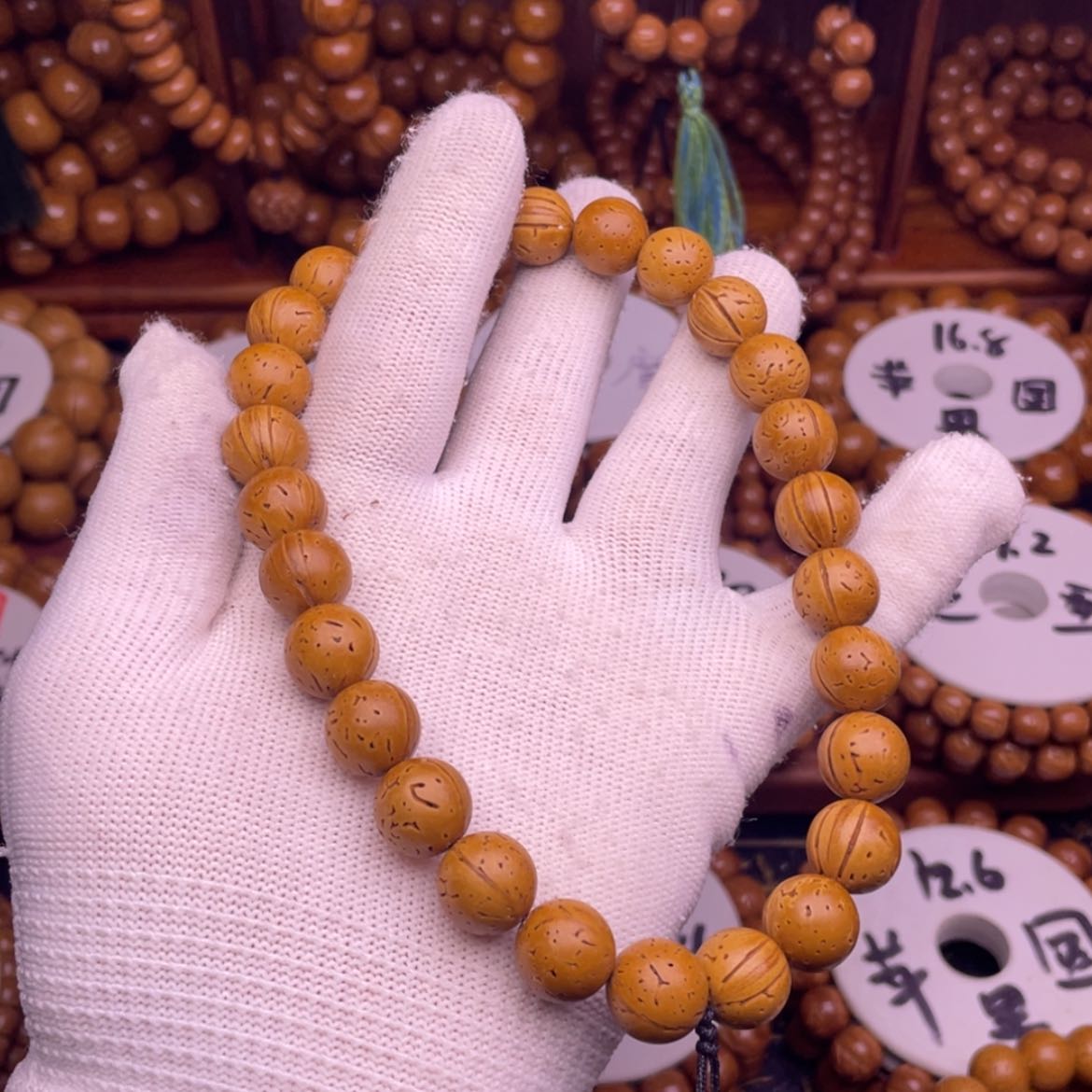 【闪购商品】吊坠桃核12.5脑纹桃核光珠27颗手持