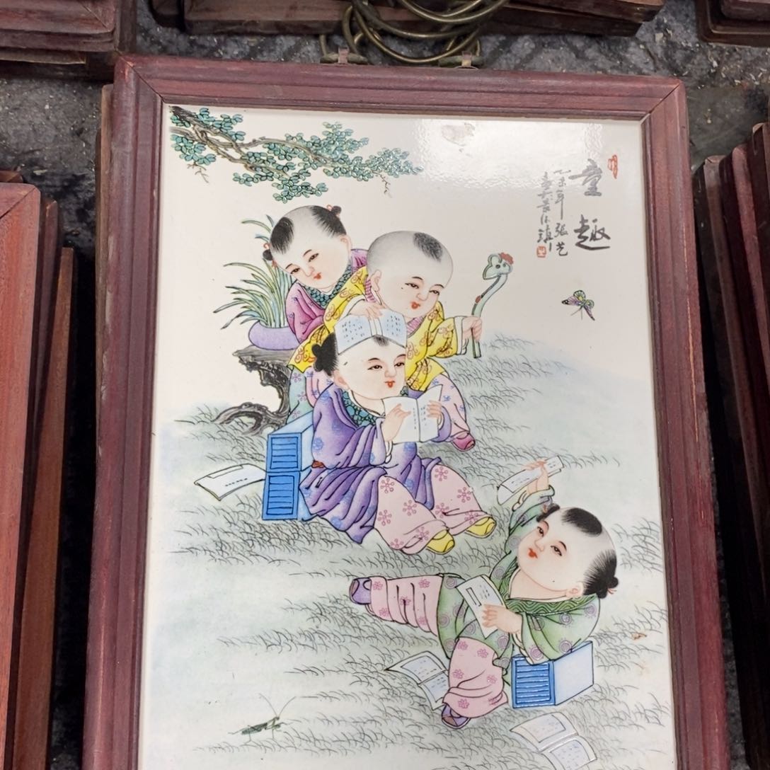 瓷片37*28*1景德镇瓷板画柴窑烧制