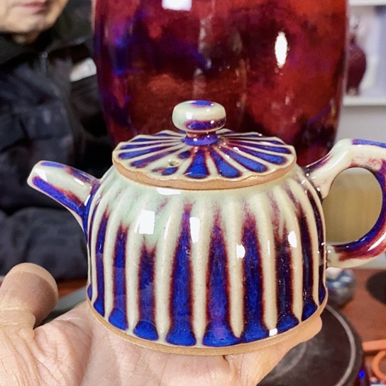 摆件尚峰钧窑作品壶摆件