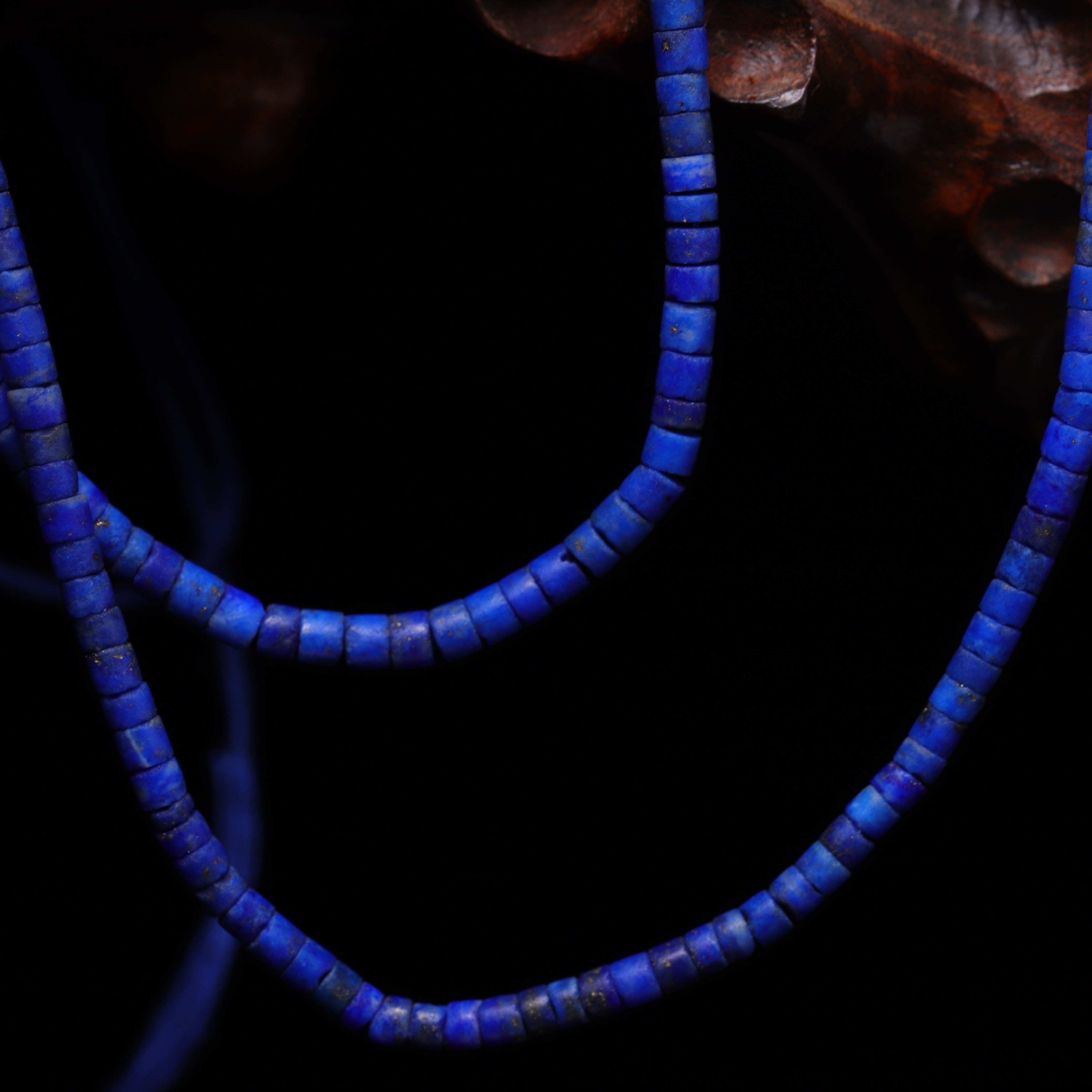 明代天然青金石珠串-NX