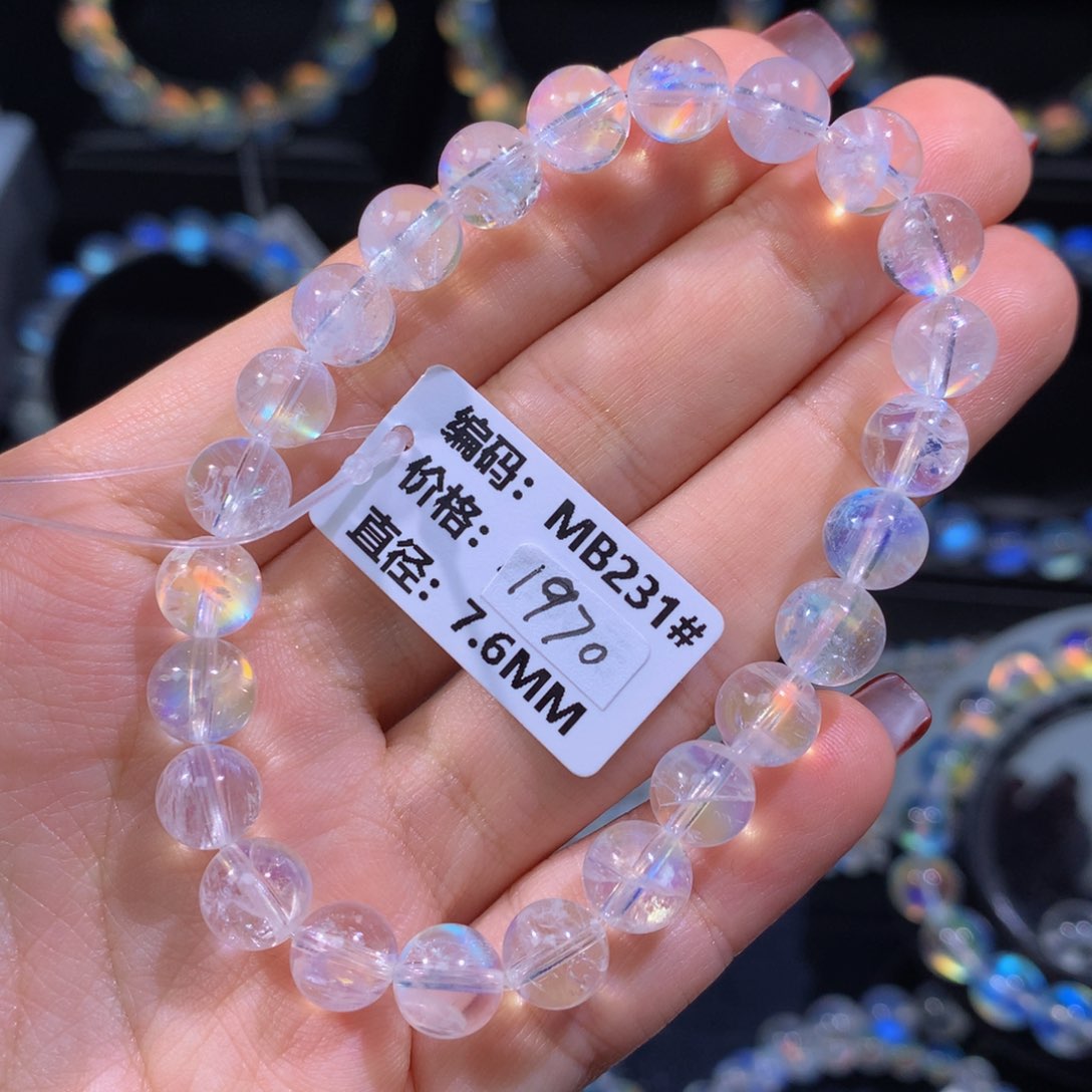 月光石手链未镶嵌MB231马岛彩月光手串7.6mm