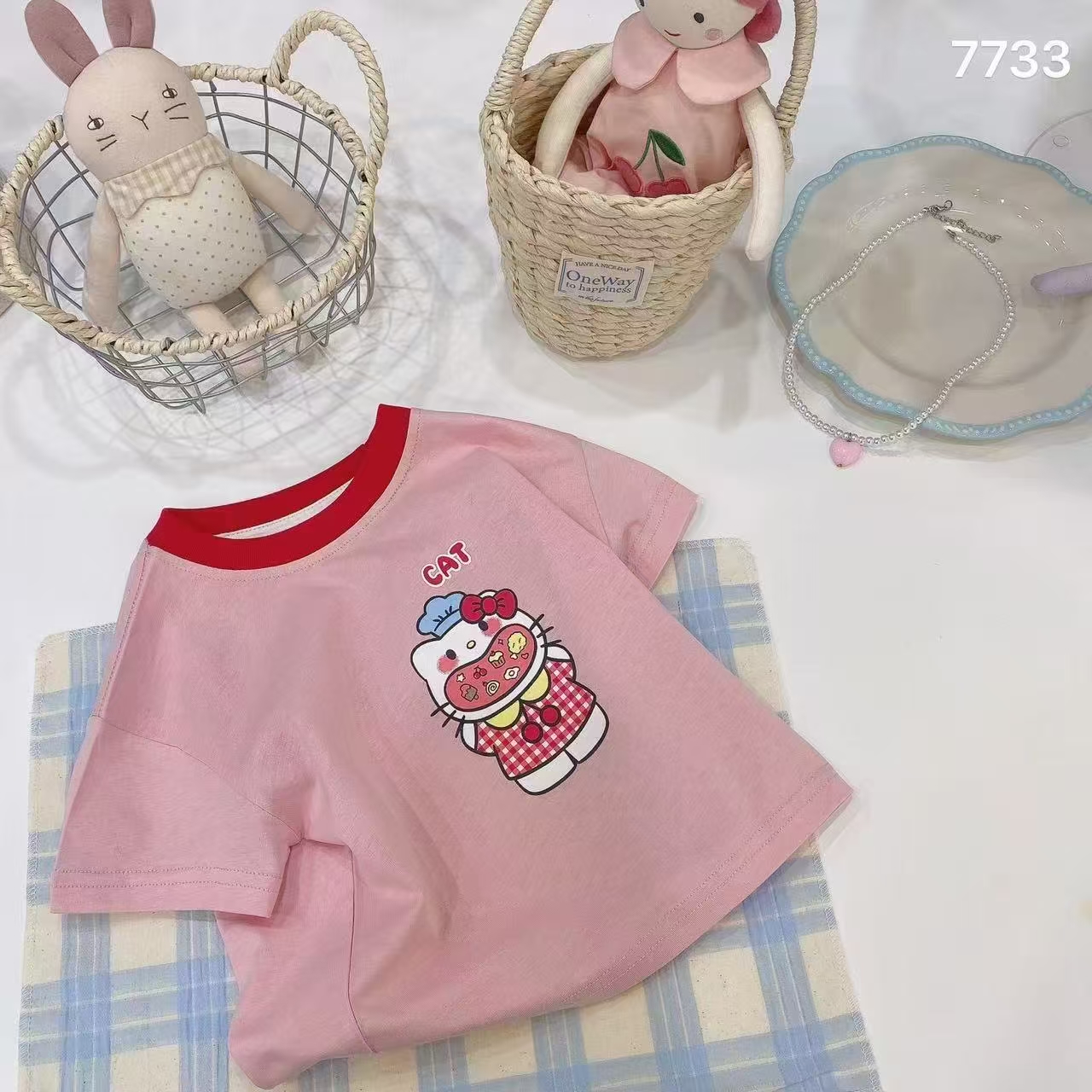 糖-【7733美食凯蒂猫】短袖T恤