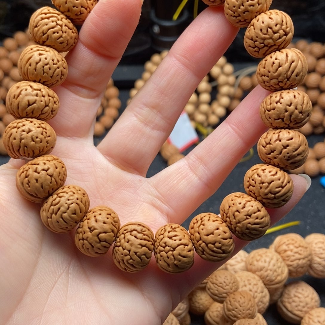 桃核手串树王纽扣脑纹16