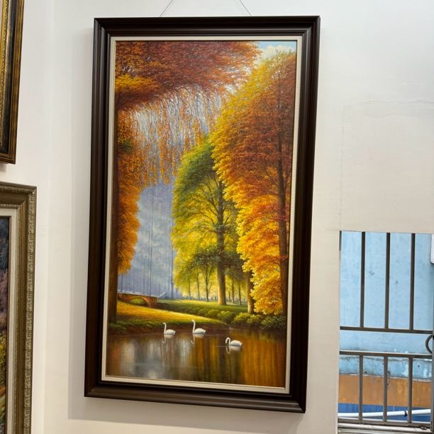 纯手绘风景油画作品，尺寸100*170