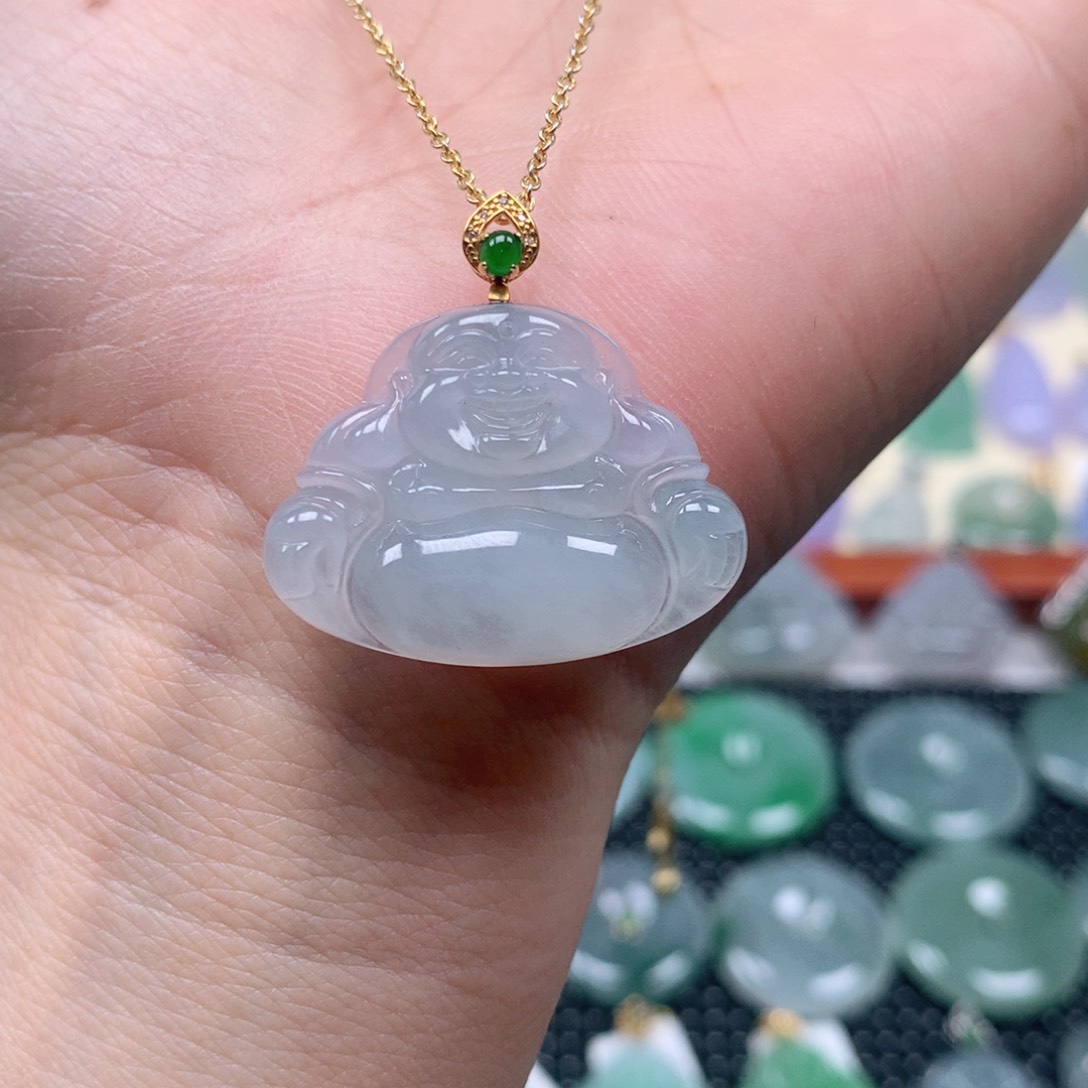 【闪购商品】翡翠18K金镶嵌吊坠(不含链)