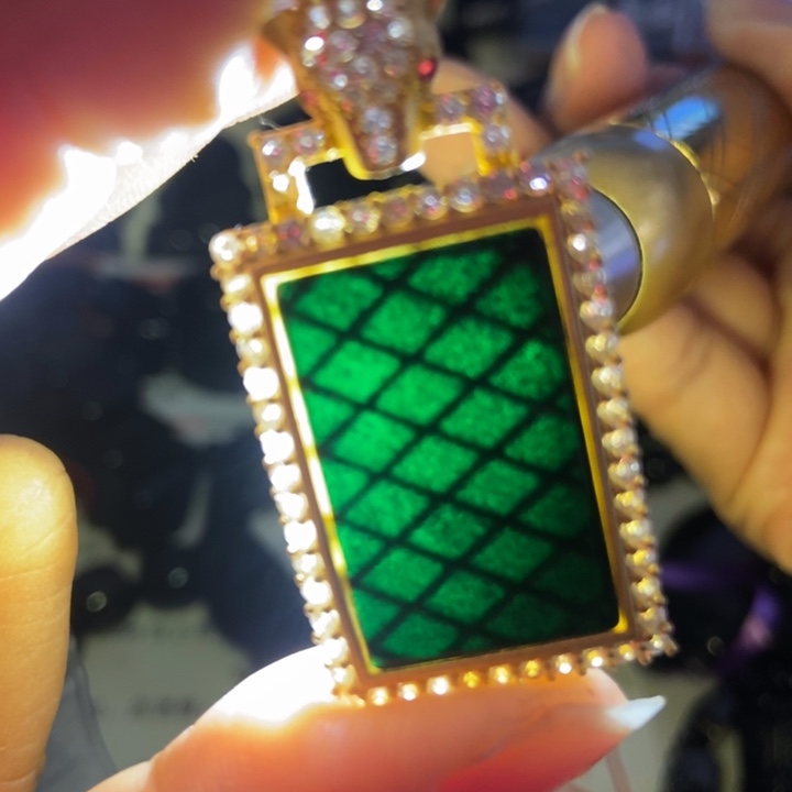 翡翠银S925镶嵌颈饰墨翠