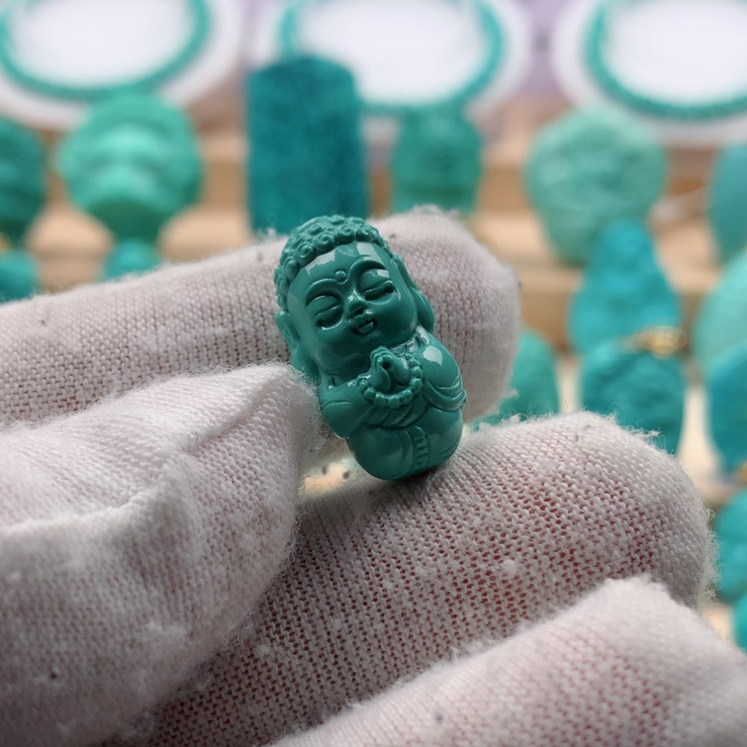 绿松石宝宝佛未镶嵌