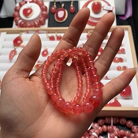 菱锰矿（红纹石）手绳未镶嵌