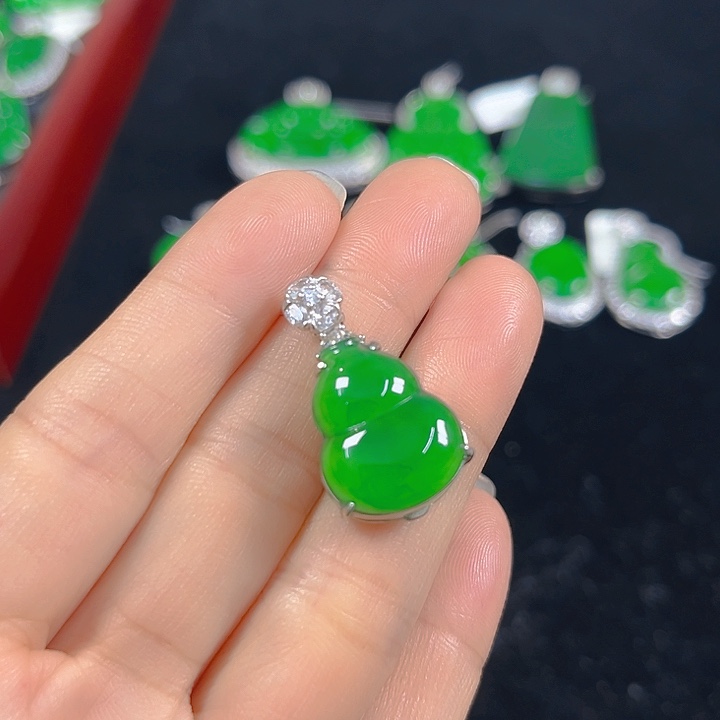 翡翠银S925镶嵌吊坠(不含链)