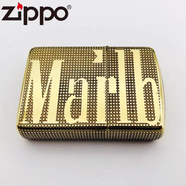 Zippo打火机纯铜盔甲星星万宝路13