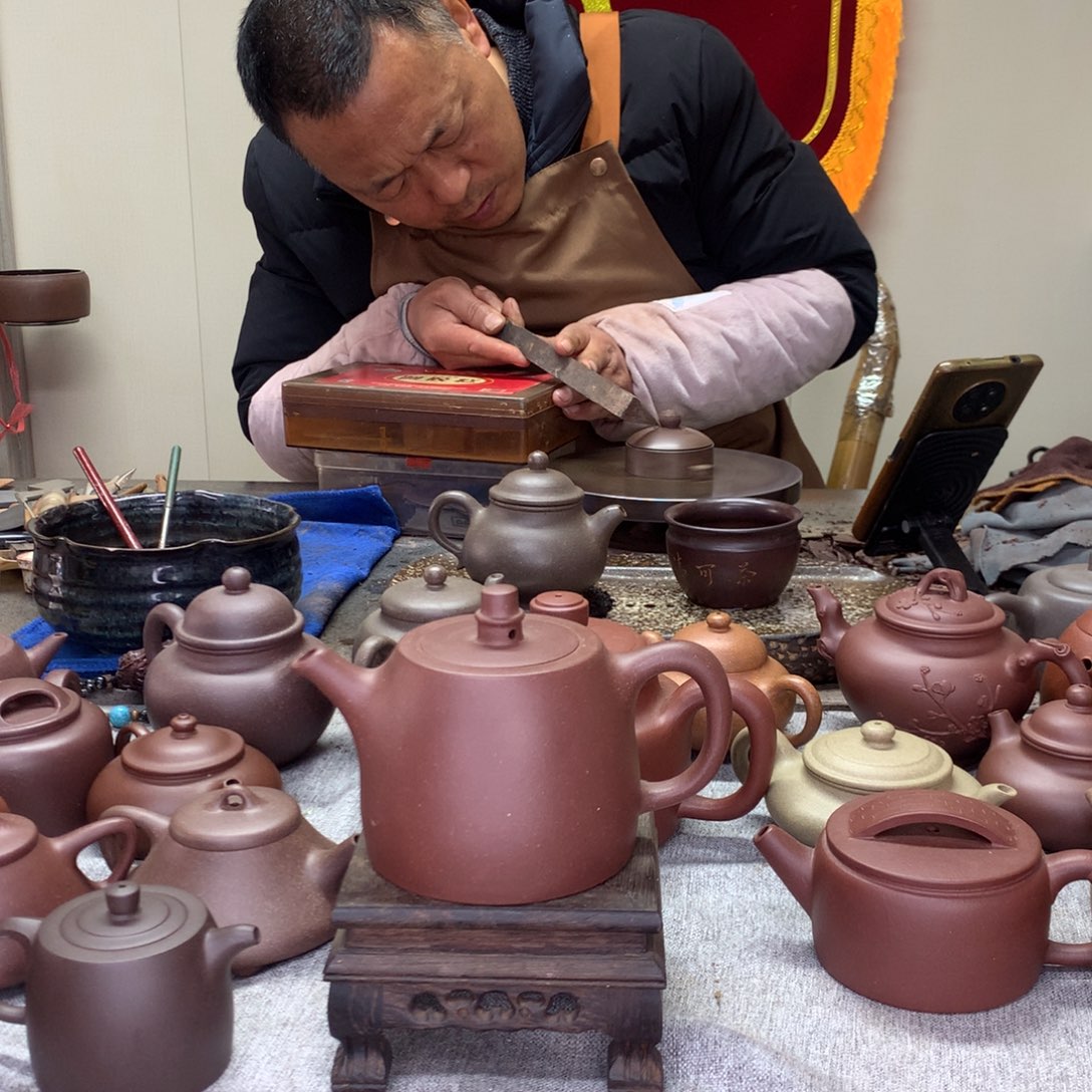 紫泥茶壶汉铎390c半手工制作
