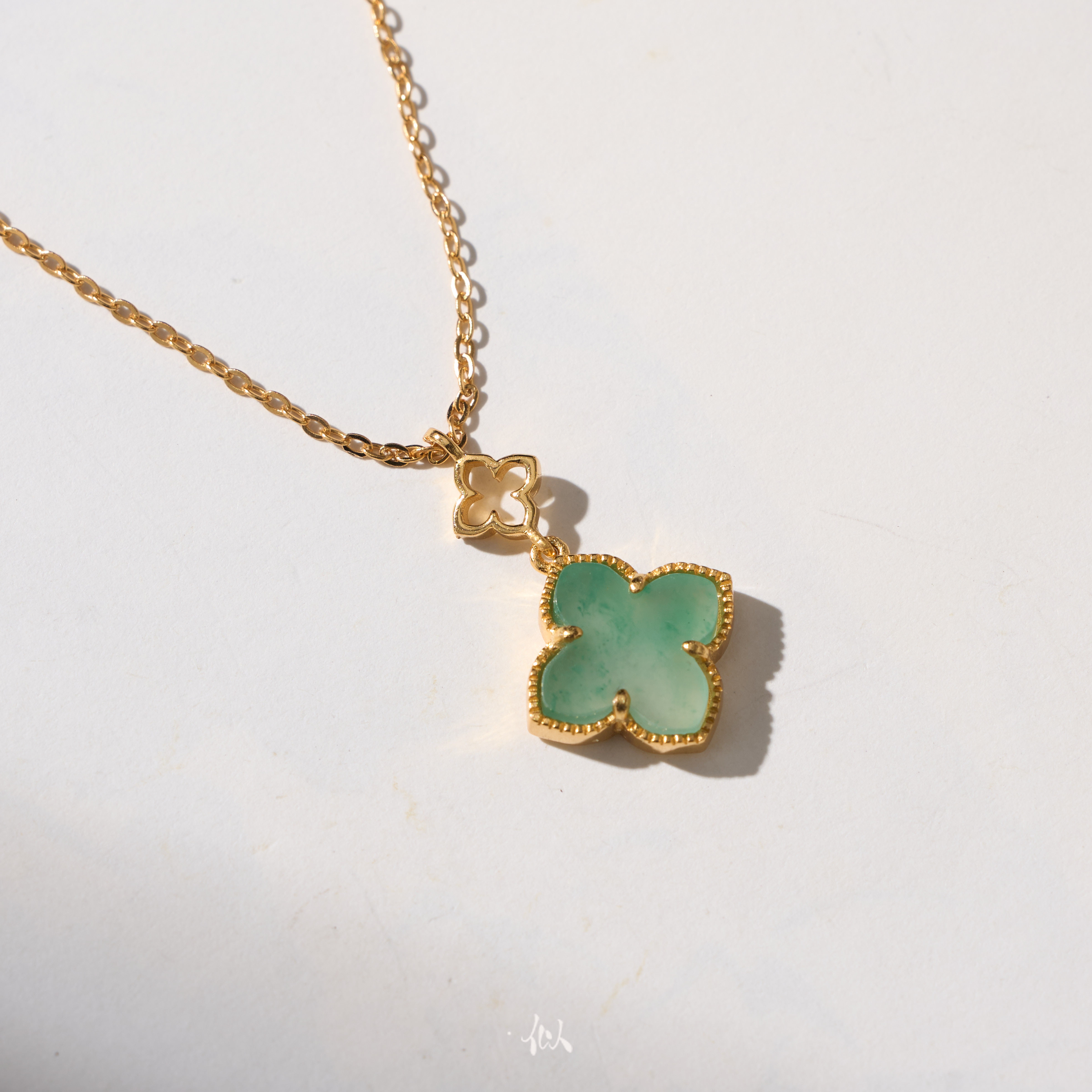 【翠幸】·似梓珠宝· 四叶草非洲翠项链  多样性发一 SZCC3320104