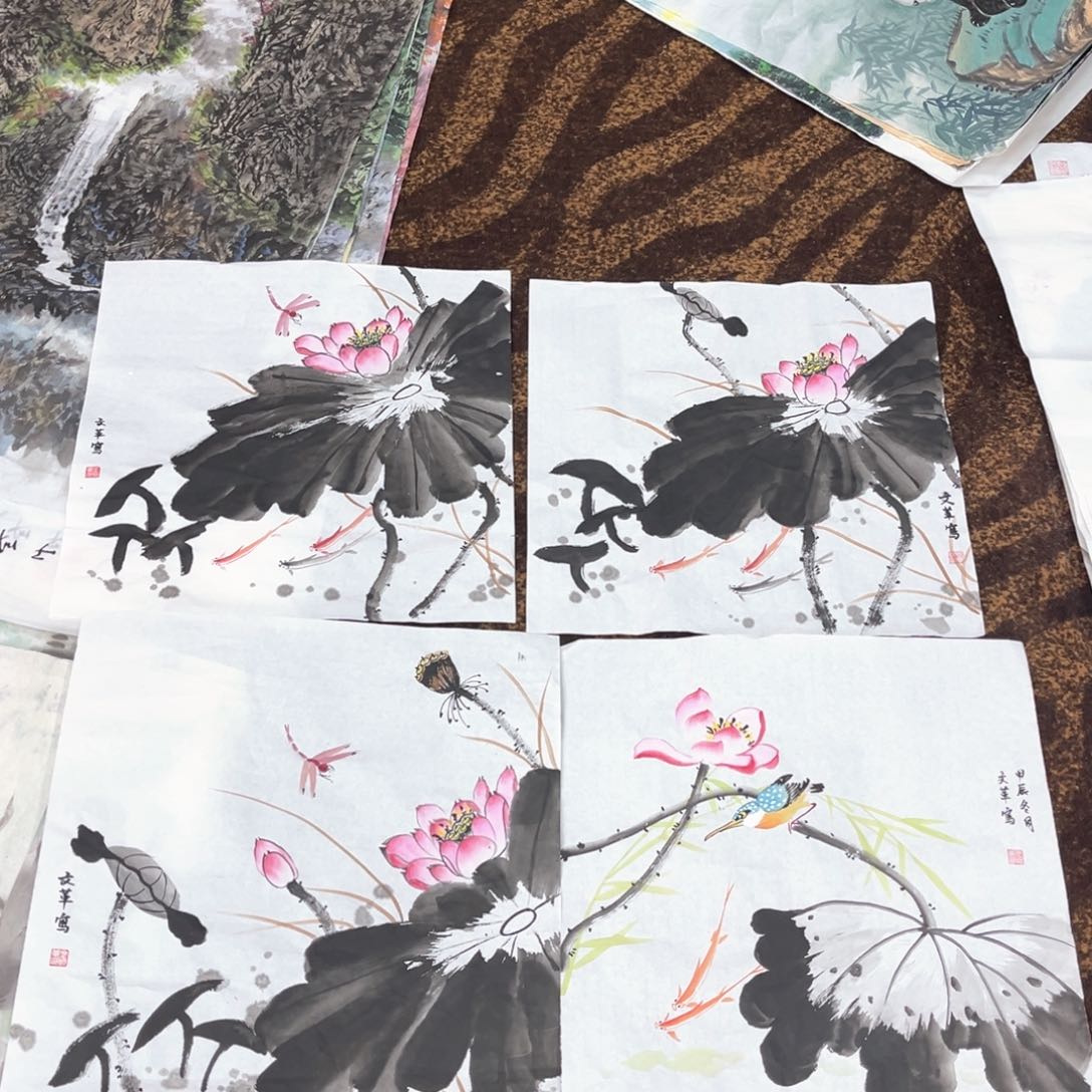 国画仝文革老师三尺斗方四张