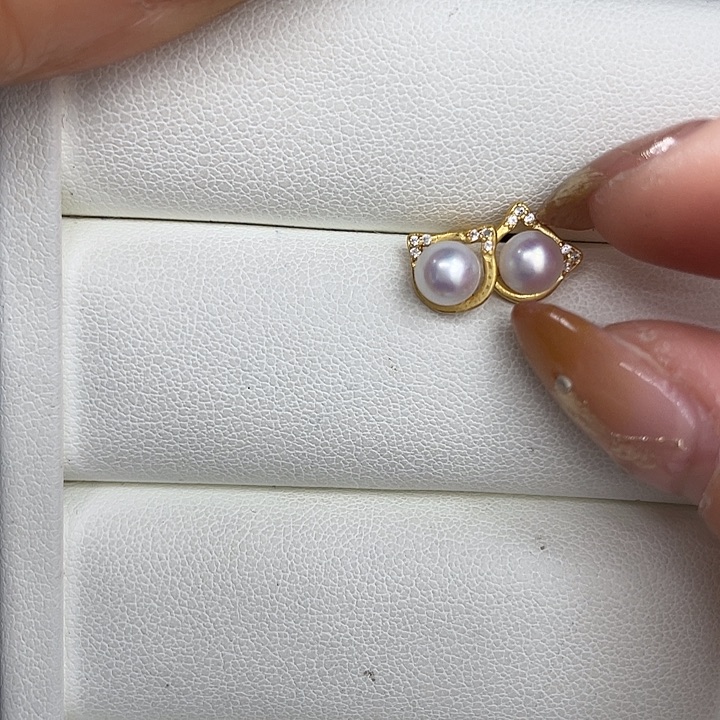 淡水珍珠耳饰银S925镶嵌