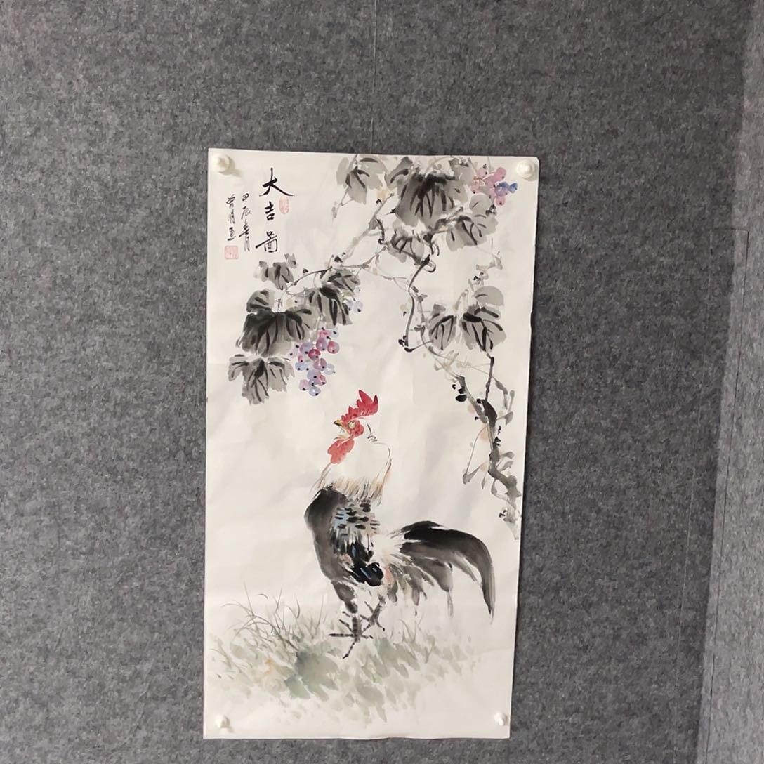 国画三尺画芯捡漏