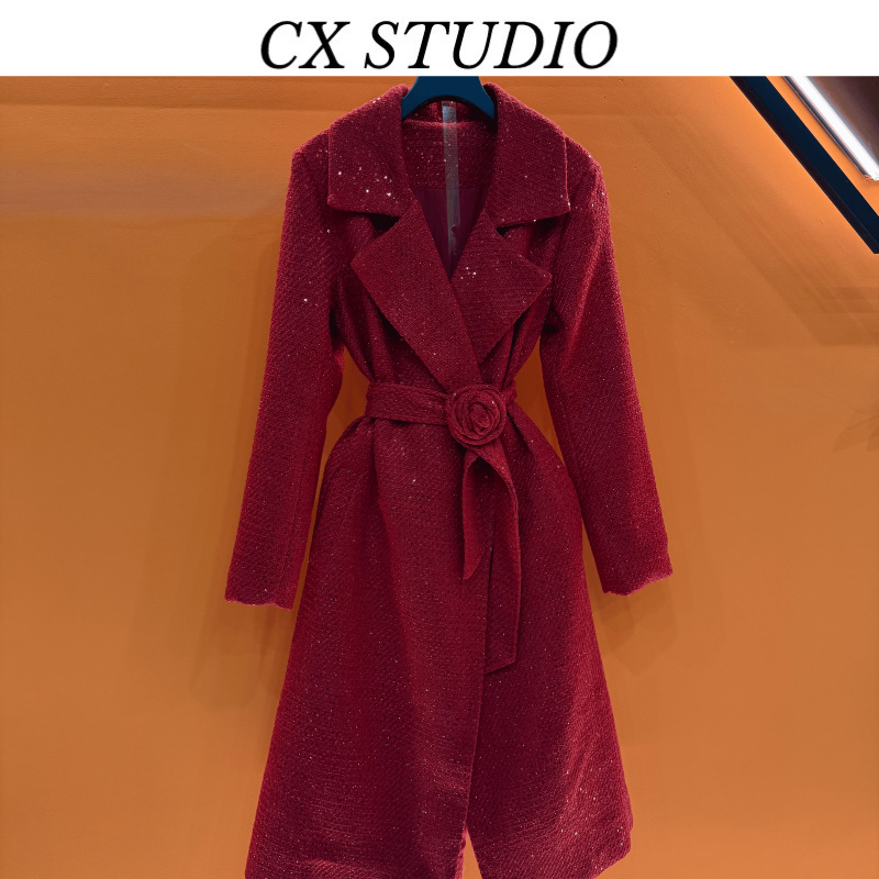 YC编码45 经典收腰轻奢时尚大衣（定制女装）CX249