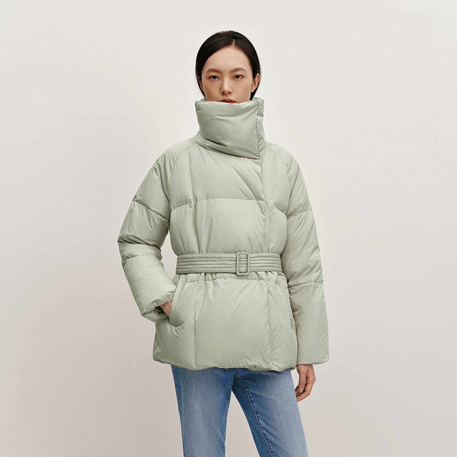 OVV秋冬新款女装防风立领插肩袖休闲保暖羽绒服外套GWRAJ44102A