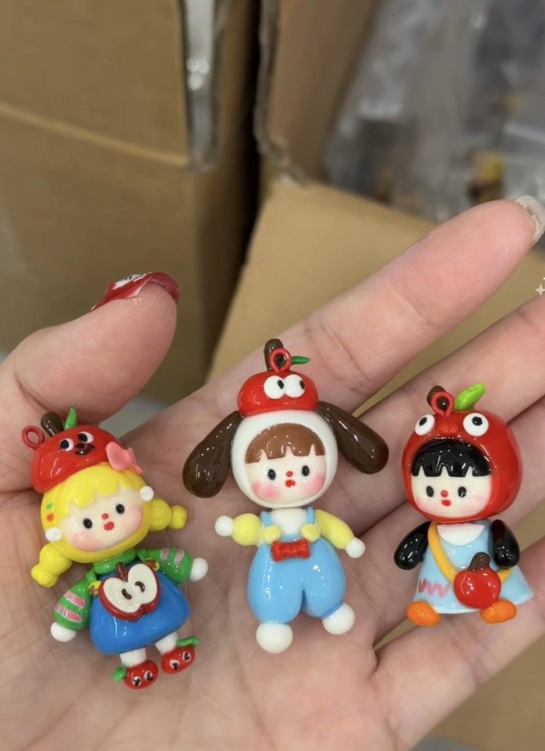 代拆  糯米丸子妹手工树脂粘土制品创意手机链钥匙扣