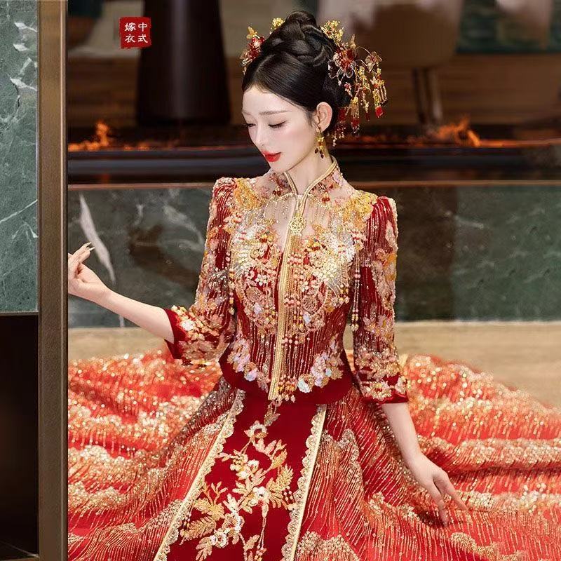 秀禾服新娘结婚服装2025新款结婚中式礼服敬酒服出阁服秀和服禾服