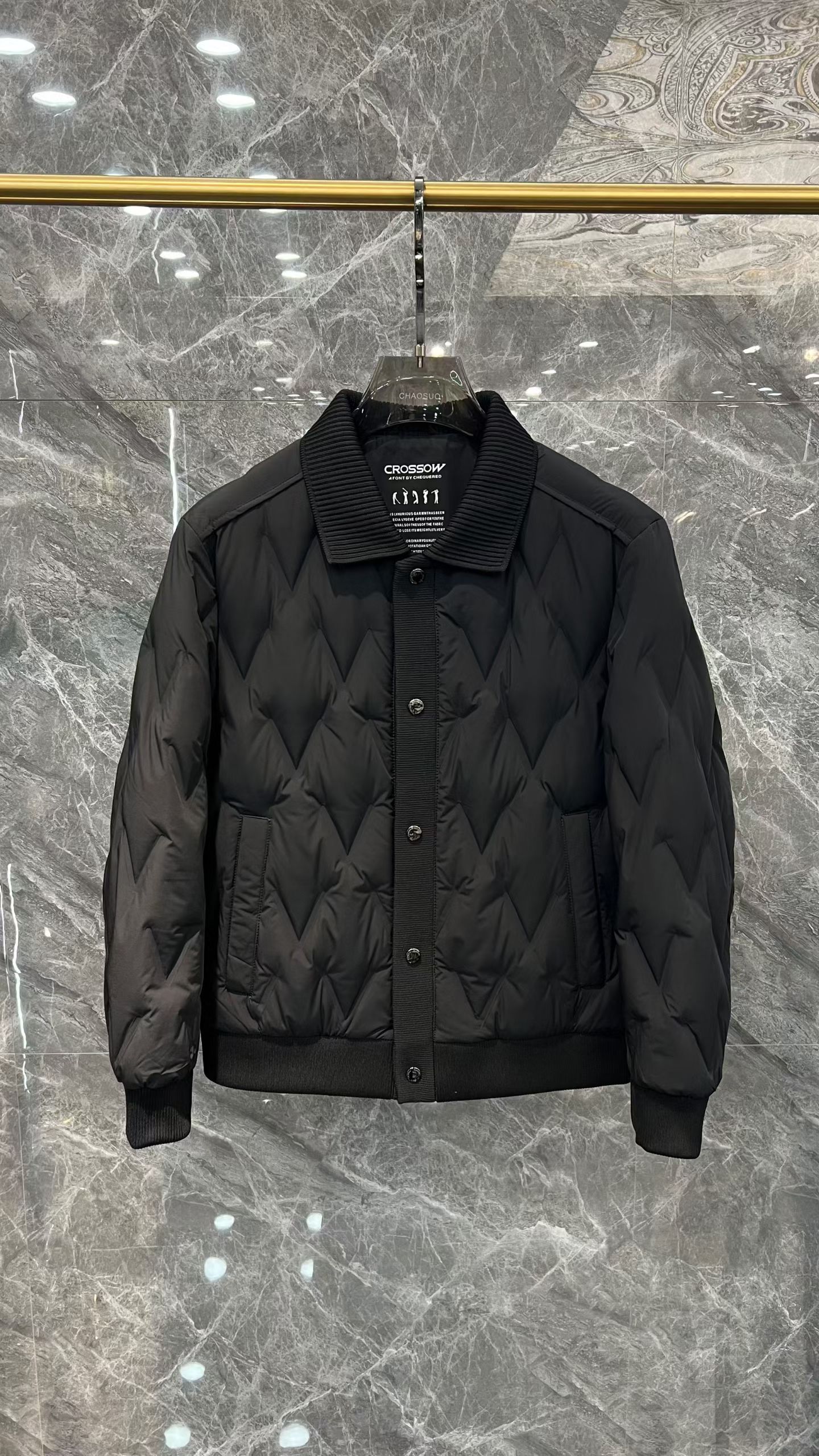 立领短款优等品羽绒服潮流保暖时尚休闲轻薄男款黑色男装