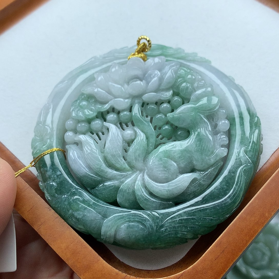 翡翠未镶嵌手镯复古风格55.5