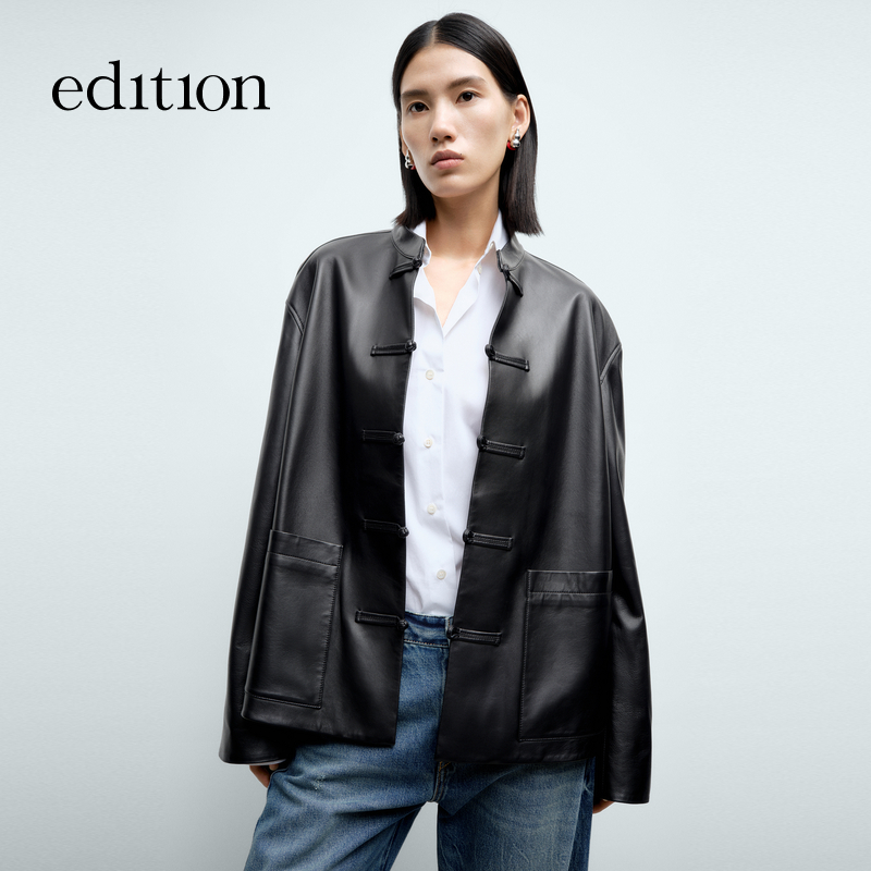 【商场同款新品】edition2025新款新中式小羊皮外套#EBE1LET002